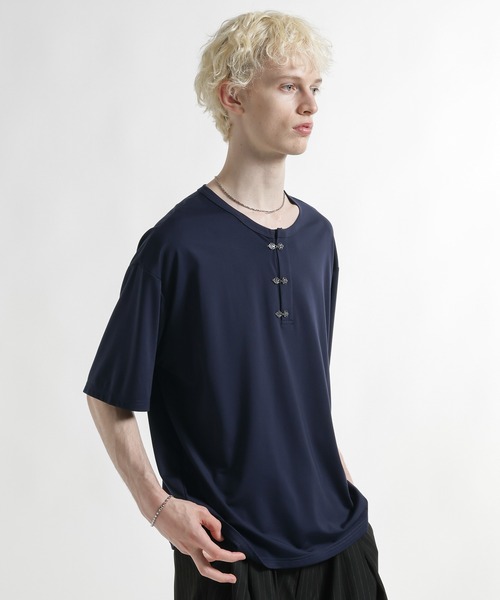 HARE（ハレ）の「メタルボタンヘンリーネックカット(HARE)（Tシャツ/カットソー・メンズ・ホワイト/ブルー/ブラック・FREE）」の12枚目の写真