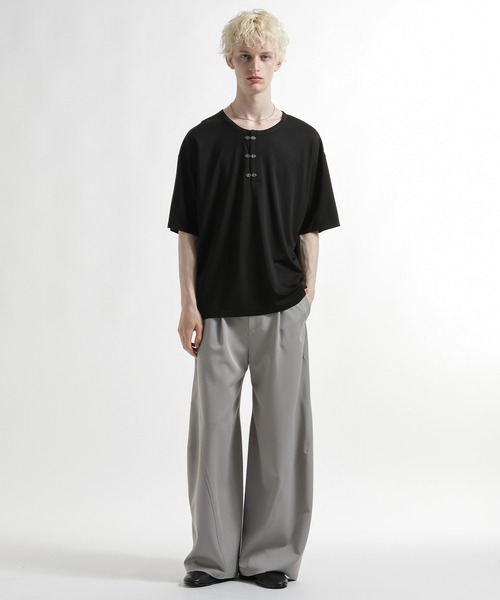 HARE（ハレ）の「メタルボタンヘンリーネックカット(HARE)（Tシャツ/カットソー・メンズ・ホワイト/ブルー/ブラック・FREE）」の7枚目の写真