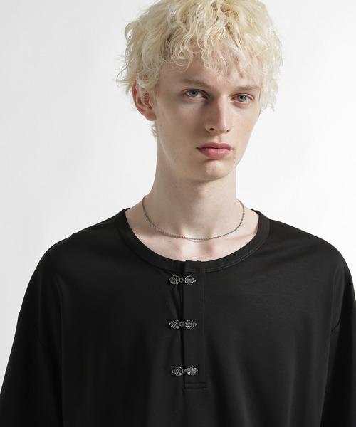 HARE（ハレ）の「メタルボタンヘンリーネックカット(HARE)（Tシャツ/カットソー・メンズ・ホワイト/ブルー/ブラック・FREE）」の14枚目の写真
