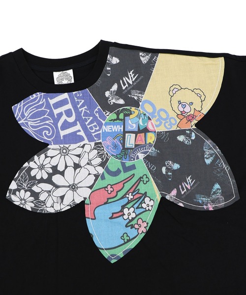 ScoLar（スカラー）の「162673：総柄大花コラージュ アシメプルオーバー（Tシャツ/カットソー・レディース・パープル/ブラック/オフホワイト・M）」の4枚目の写真