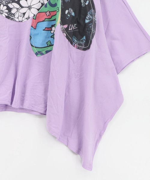 ScoLar（スカラー）の「162673：総柄大花コラージュ アシメプルオーバー（Tシャツ/カットソー・レディース・パープル/ブラック/オフホワイト・M）」の9枚目の写真