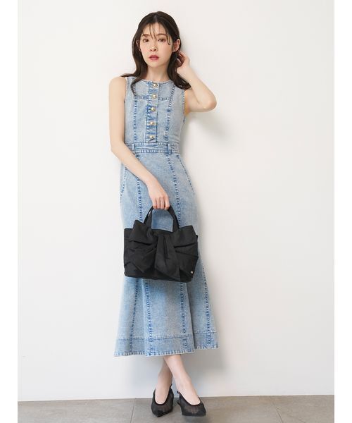 SNIDEL HOME(スナイデルホーム)の「デザインリボンバッグ(トートバッグ・レディース・グレイッシュベージュ/ブラック/ピンク/ミント・F)」の17枚目の写真