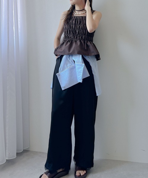 bohmal(ボマール)の「サテンレースワイドパンツ(その他パンツ・レディース・ブラウン/ブラック・FREE)」の3枚目の写真