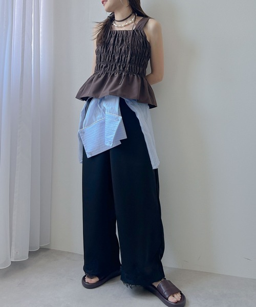 bohmal(ボマール)の「サテンレースワイドパンツ(その他パンツ・レディース・ブラウン/ブラック・FREE)」の5枚目の写真
