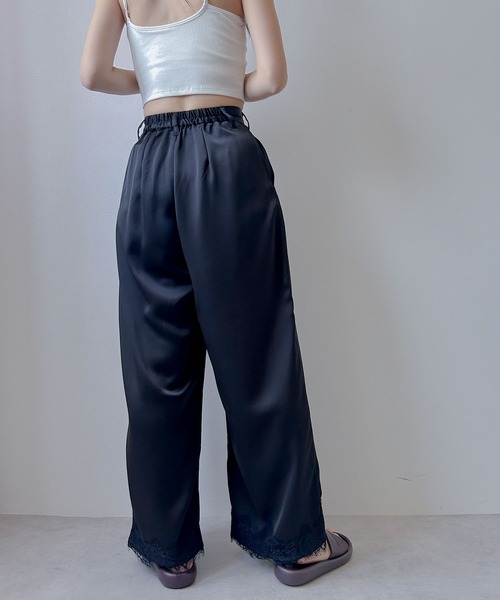bohmal(ボマール)の「サテンレースワイドパンツ(その他パンツ・レディース・ブラウン/ブラック・FREE)」の8枚目の写真
