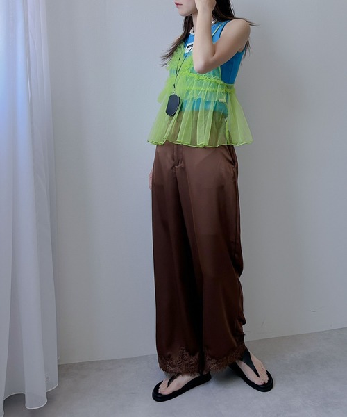 bohmal(ボマール)の「サテンレースワイドパンツ(その他パンツ・レディース・ブラウン/ブラック・FREE)」の11枚目の写真