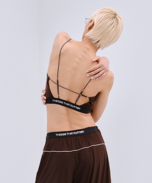 THINGS THAT MATTER(シングス ザット マター)の「BACK CROSS-STRAP BRA TOP / バック クロスストラップ ブラ トップ(キャミソール・レディース・ブラック/ブラウン/ホワイト・FREE)」の11枚目の写真