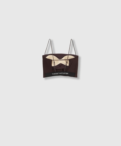 THINGS THAT MATTER(シングス ザット マター)の「BACK CROSS-STRAP BRA TOP / バック クロスストラップ ブラ トップ(キャミソール・レディース・ブラック/ブラウン/ホワイト・FREE)」の6枚目の写真