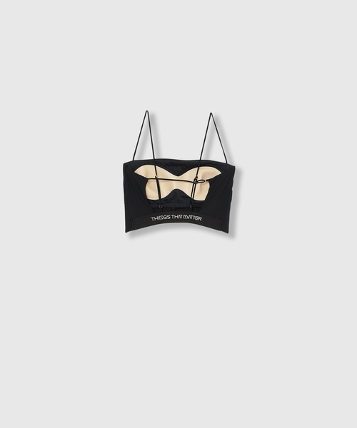 THINGS THAT MATTER(シングス ザット マター)の「BACK CROSS-STRAP BRA TOP / バック クロスストラップ ブラ トップ(キャミソール・レディース・ブラック/ブラウン/ホワイト・FREE)」の4枚目の写真