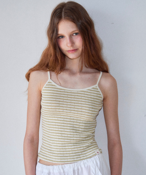 ROGIN N ROSIE(ロギンエンロージー)の「Stripe Rip Slim Sleeveless Khaki(Tシャツ/カットソー・レディース・その他・SMALL/MEDIUM)」の3枚目の写真
