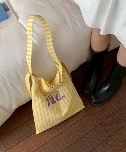 Port(ポート)の「【 Port / ポート 】 ワンポイント ロゴ ストライプ トートバッグ #_(トートバッグ・レディース・レッド/イエロー/グリーン/ブルー・FREE)」の7枚目の写真