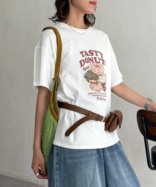 CPCM(シーピーシーエム)の「パウダー半袖T(Tシャツ/カットソー・レディース・ベージュ/イエロー/ピンク/ホワイト/グレー/ネイビー・FREE)」の19枚目の写真
