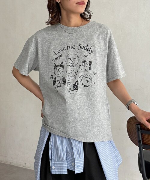CPCM(シーピーシーエム)の「パウダー半袖T(Tシャツ/カットソー・レディース・ベージュ/イエロー/ピンク/ホワイト/グレー/ネイビー・FREE)」の17枚目の写真