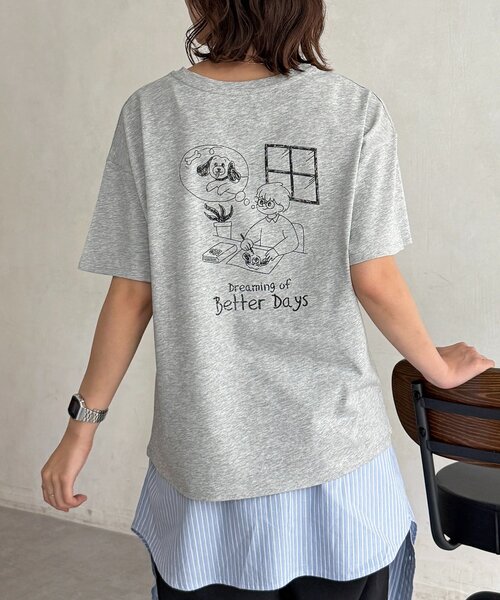 CPCM(シーピーシーエム)の「パウダー半袖T(Tシャツ/カットソー・レディース・ベージュ/イエロー/ピンク/ホワイト/グレー/ネイビー・FREE)」の15枚目の写真