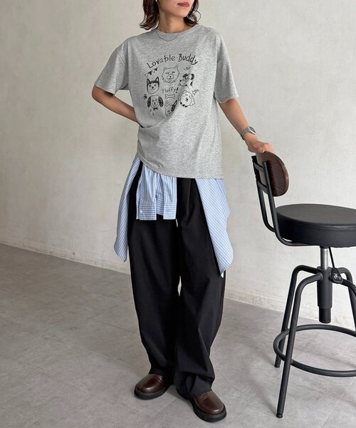 CPCM(シーピーシーエム)の「パウダー半袖T(Tシャツ/カットソー・レディース・ベージュ/イエロー/ピンク/ホワイト/グレー/ネイビー・FREE)」の13枚目の写真