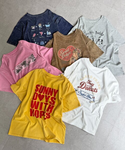 CPCM(シーピーシーエム)の「パウダー半袖T(Tシャツ/カットソー・レディース・ベージュ/イエロー/ピンク/ホワイト/グレー/ネイビー・FREE)」の12枚目の写真