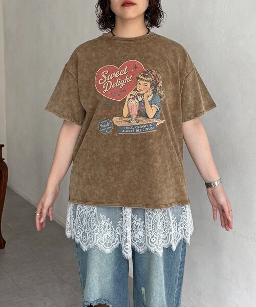 CPCM(シーピーシーエム)の「パウダー半袖T(Tシャツ/カットソー・レディース・ベージュ/イエロー/ピンク/ホワイト/グレー/ネイビー・FREE)」の11枚目の写真