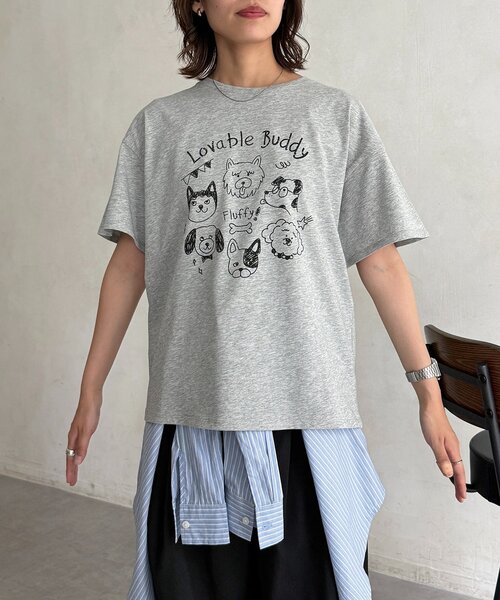 CPCM(シーピーシーエム)の「パウダー半袖T(Tシャツ/カットソー・レディース・ベージュ/イエロー/ピンク/ホワイト/グレー/ネイビー・FREE)」の8枚目の写真