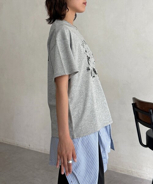 CPCM(シーピーシーエム)の「パウダー半袖T(Tシャツ/カットソー・レディース・ベージュ/イエロー/ピンク/ホワイト/グレー/ネイビー・FREE)」の7枚目の写真