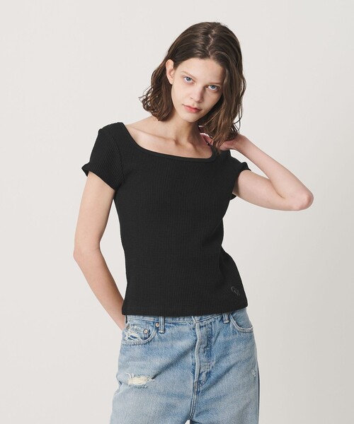 California General Store(California General Store)の「<CGS.>ワッフル スクエア ネック カットソー ウィメンズ(Tシャツ/カットソー・レディース・ホワイト/ブラック・FREE)」の6枚目の写真