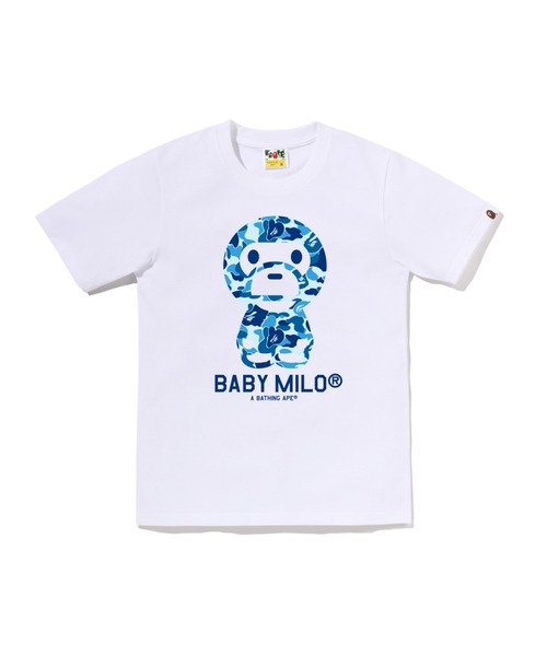 A BATHING APE(アベイシングエイプ)の「ABC CAMO BABY MILO TEE(Tシャツ/カットソー・レディース・ブラック×ブルー/ホワイト×グリーン/ブラック×ピンク/ブラック×グリーン/ホワイト×ピンク/ホワイト×ブルー・SMALL/MEDIUM/X-SMALL)」の2枚目の写真