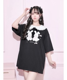 メニーリボンバニーワッペン刺繍Tシャツ