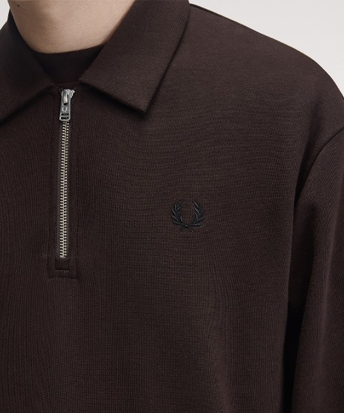 FRED PERRY（フレッドペリー）の「【先行予約受付中】Half-Zip Smock Sweatshirt／ハーフジップスモックスウェット（スウェット・メンズ・ブラウン・S/M/L）」の8枚目の写真