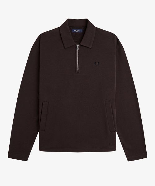 FRED PERRY（フレッドペリー）の「【先行予約受付中】Half-Zip Smock Sweatshirt／ハーフジップスモックスウェット（スウェット・メンズ・ブラウン・S/M/L）」の3枚目の写真