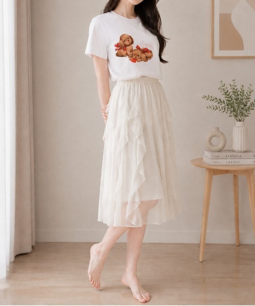 &soiree(アンドソワレ)の「【シルエット選べる2サイズ】【&soiree】ヴィンテージドックTシャツ(Tシャツ/カットソー・レディース・ホワイト/ネイビー/ピンク・MEDIUM/FREE)」の12枚目の写真