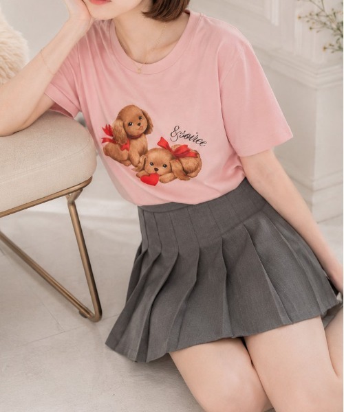 &soiree(アンドソワレ)の「【シルエット選べる2サイズ】【&soiree】ヴィンテージドックTシャツ(Tシャツ/カットソー・レディース・ホワイト/ネイビー/ピンク・MEDIUM/FREE)」の8枚目の写真