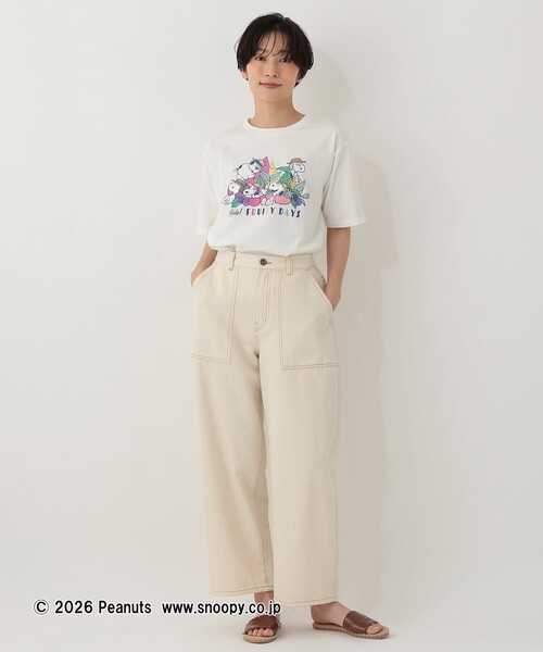Afternoon Tea(アフタヌーンティー)の「プリントTシャツ/PEANUTS(Tシャツ/カットソー・レディース・オフホワイト・MEDIUM)」の4枚目の写真