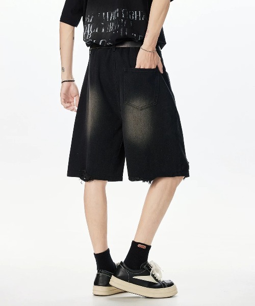 DOUBLE STEAL(ダブルスティール)の「DSダメージデニムショーツ(デニムパンツ・メンズ・ブルー/ブラック・X-LARGE/LARGE/MEDIUM)」の4枚目の写真