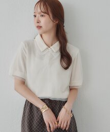 【WEB限定】チュールレイヤードポロプルオーバー
