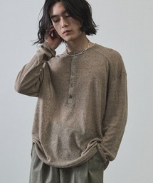 Sheer Henley Neck Long Sleeve T-Shirt / シアーヘンリーネックロングTシャツ