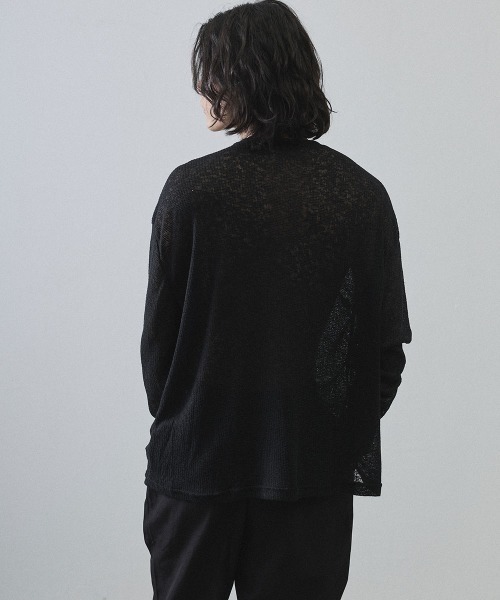 Shoowtime（ショウタイム）の「Sheer Henley Neck Long Sleeve T-Shirt / シアーヘンリーネックロングTシャツ（Tシャツ/カットソー・メンズ・ホワイト/ブラック/ライトブラウン・MEDIUM/LARGE/X-LARGE）」の9枚目の写真