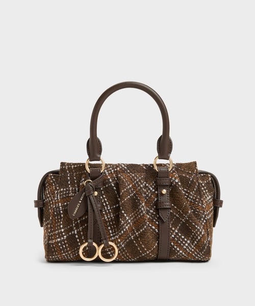 CHARLES & KEITH(チャールズ & キース)の「Britton ブリットン チェック トップハンドル トートバッグ(トートバッグ・レディース・マルチ・S)」の3枚目の写真