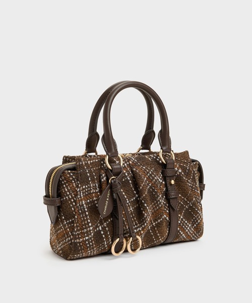 CHARLES & KEITH(チャールズ & キース)の「Britton ブリットン チェック トップハンドル トートバッグ(トートバッグ・レディース・マルチ・S)」の4枚目の写真