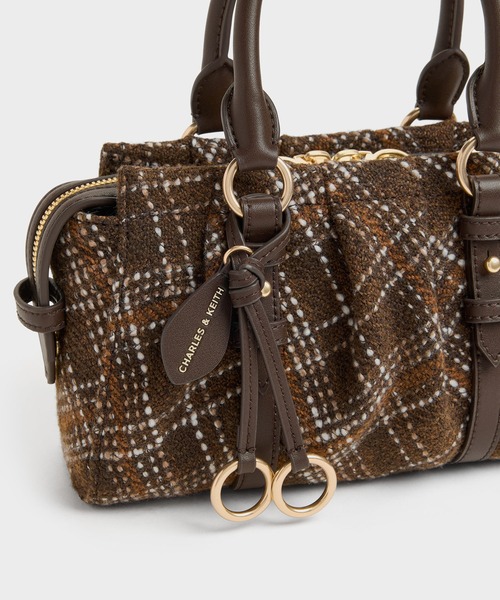 CHARLES & KEITH(チャールズ & キース)の「Britton ブリットン チェック トップハンドル トートバッグ(トートバッグ・レディース・マルチ・S)」の6枚目の写真