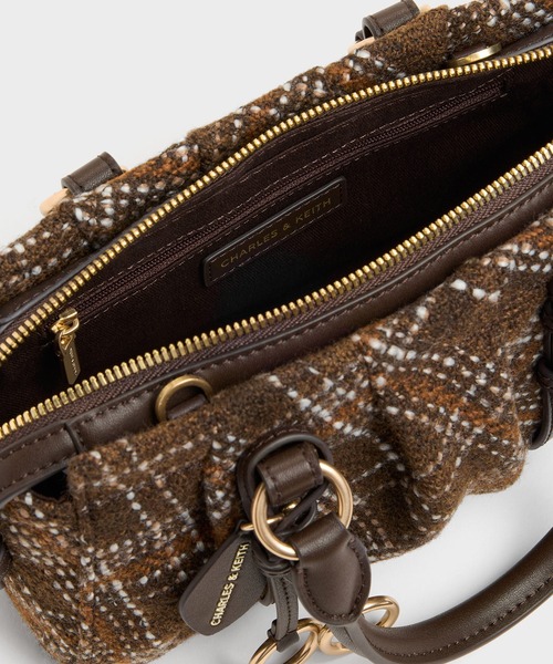 CHARLES & KEITH(チャールズ & キース)の「Britton ブリットン チェック トップハンドル トートバッグ(トートバッグ・レディース・マルチ・S)」の7枚目の写真