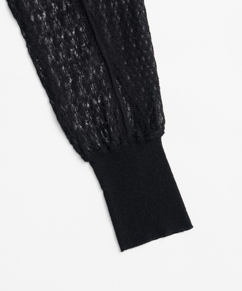 PRANK PROJECT(プランクプロジェクト)の「【2026Autumn Pre-Order】ディープネックレースカーディガン / Deep Neck Lace Cardigan(カーディガン/ボレロ・レディース・グレー/ブラック・FREE)」の15枚目の写真
