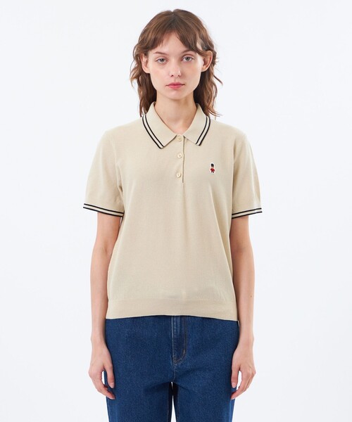 MACKINTOSH PHILOSOPHY(マッキントッシュ フィロソフィー)の「【WEB&一部店舗限定】バッキンガムベア カノコニットポロ(ポロシャツ・レディース・ブルー/ベージュ/ブラック・38)」の4枚目の写真