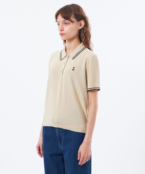 MACKINTOSH PHILOSOPHY(マッキントッシュ フィロソフィー)の「【WEB&一部店舗限定】バッキンガムベア カノコニットポロ(ポロシャツ・レディース・ブルー/ベージュ/ブラック・38)」の5枚目の写真