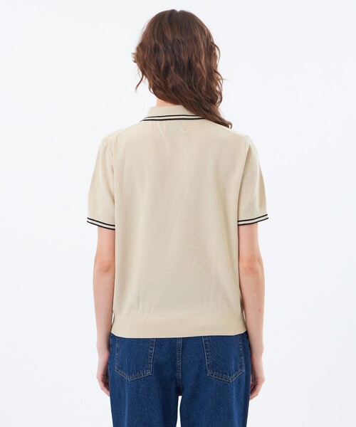 MACKINTOSH PHILOSOPHY(マッキントッシュ フィロソフィー)の「【WEB&一部店舗限定】バッキンガムベア カノコニットポロ(ポロシャツ・レディース・ブルー/ベージュ/ブラック・38)」の6枚目の写真