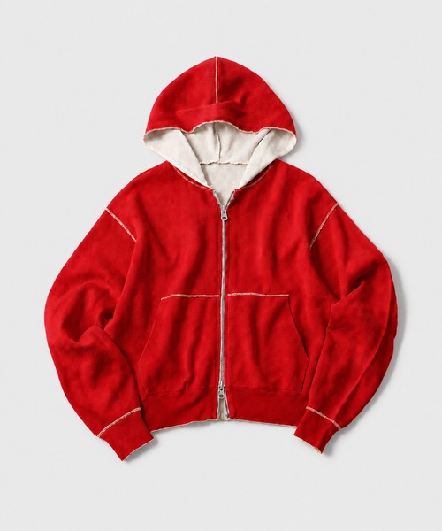 LANDNESS(ランドネス)の「【LANDNESS/ランドネス】Double-Faced Reversible Knit Zip Hoodie/ダブルフェイス リバーシブル ニットジップパーカー(パーカー・メンズ・アイボリー/グレー/ネイビー/ブラック・L/M)」の5枚目の写真