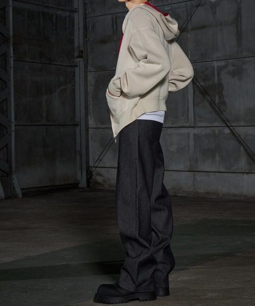 LANDNESS(ランドネス)の「【LANDNESS/ランドネス】Double-Faced Reversible Knit Zip Hoodie/ダブルフェイス リバーシブル ニットジップパーカー(パーカー・メンズ・アイボリー/グレー/ネイビー/ブラック・L/M)」の11枚目の写真