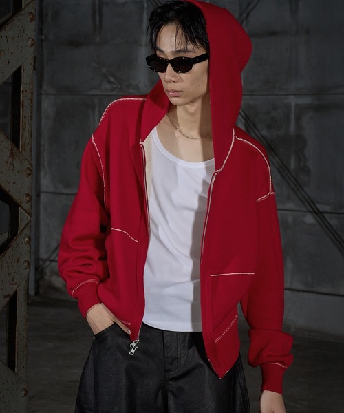 LANDNESS(ランドネス)の「【LANDNESS/ランドネス】Double-Faced Reversible Knit Zip Hoodie/ダブルフェイス リバーシブル ニットジップパーカー(パーカー・メンズ・アイボリー/グレー/ネイビー/ブラック・L/M)」の12枚目の写真