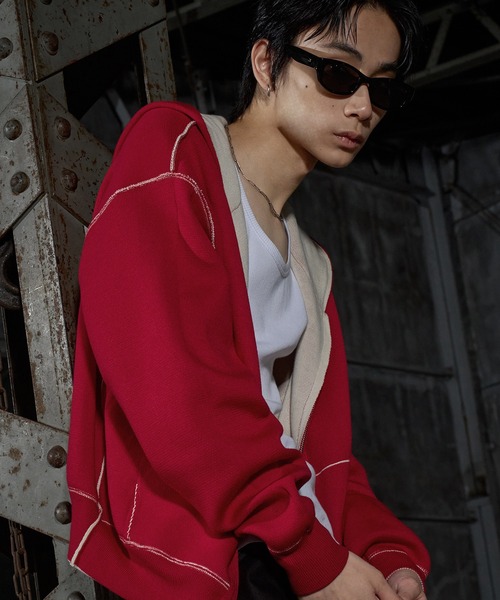 LANDNESS(ランドネス)の「【LANDNESS/ランドネス】Double-Faced Reversible Knit Zip Hoodie/ダブルフェイス リバーシブル ニットジップパーカー(パーカー・メンズ・アイボリー/グレー/ネイビー/ブラック・L/M)」の15枚目の写真