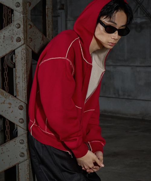 LANDNESS(ランドネス)の「【LANDNESS/ランドネス】Double-Faced Reversible Knit Zip Hoodie/ダブルフェイス リバーシブル ニットジップパーカー(パーカー・メンズ・アイボリー/グレー/ネイビー/ブラック・L/M)」の13枚目の写真