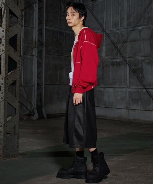 LANDNESS(ランドネス)の「【LANDNESS/ランドネス】Double-Faced Reversible Knit Zip Hoodie/ダブルフェイス リバーシブル ニットジップパーカー(パーカー・メンズ・アイボリー/グレー/ネイビー/ブラック・L/M)」の16枚目の写真