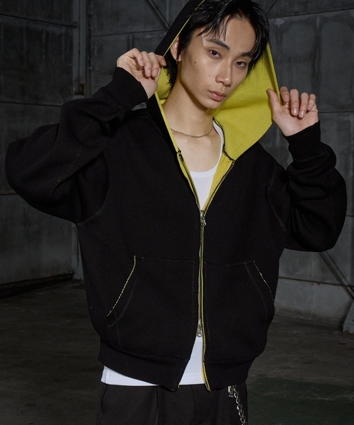 LANDNESS(ランドネス)の「【LANDNESS/ランドネス】Double-Faced Reversible Knit Zip Hoodie/ダブルフェイス リバーシブル ニットジップパーカー(パーカー・メンズ・アイボリー/グレー/ネイビー/ブラック・L/M)」の20枚目の写真